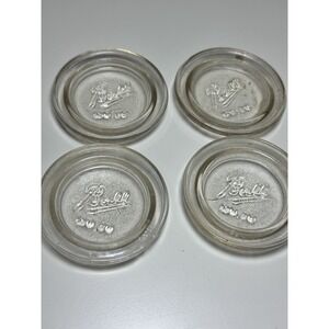 Ball Glass Jar Inserts‎ Vintage Set of 4 Embossed Logo